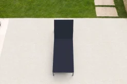 OUTFLEXX Rollliege, schwarz, Edelstahl/Textilene, verstellbare Rückenlehne, 212x71x36cm
