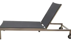 OUTFLEXX Rollliege, schwarz, Edelstahl/Textilene, verstellbare Rückenlehne, 212x71x36cm