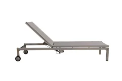OUTFLEXX Rollliege, silber, Edelstahl/Textilene,mit verstellbarer Rückenlehne, 210 x 70 cm