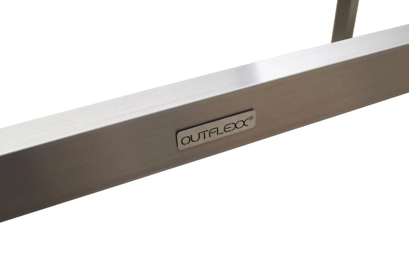 OUTFLEXX Rollliege, taupe, Edelstahl/Textilene, verstellbare Rückenlehne, 212x71x36cm