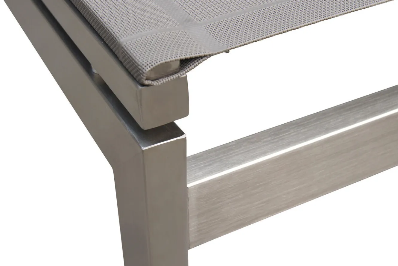 OUTFLEXX Rollliege, taupe, Edelstahl/Textilene, verstellbare Rückenlehne, 212x71x36cm