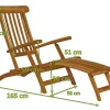 OUTFLEXX Seattle Liegestuhl / Deckchair, natur, Teakholz, 165 x 58 x 96 cm, fein geschliffen