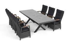 OUTFLEXX Serro Garten-Essgruppe, 6 Personen, ausziehbar, 200-260cm, Alu/Polyrattan, FSC®-zertifiziert