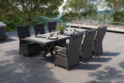 OUTFLEXX Serro Garten-Essgruppe, 6 Personen, ausziehbar, 200-260cm, Alu/Polyrattan, FSC®-zertifiziert