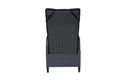 OUTFLEXX Serro Garten-Essgruppe, schwarz/grau, Aluminium/Polyrattan/Steinimitat, 200/260 x 100 cm, ausziehbar, 6 Diningsessel