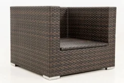 OUTFLEXX Sessel, braun marmoriert, Polyrattan, 90 x 85 x 70 cm, wasserfeste Kissenbox