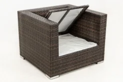 OUTFLEXX Sessel, braun marmoriert, Polyrattan, 90 x 85 x 70 cm, wasserfeste Kissenbox