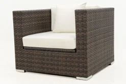 OUTFLEXX Sessel, braun marmoriert, Polyrattan, 90 x 85 x 70 cm, wasserfeste Kissenbox