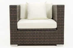 OUTFLEXX Sessel, braun marmoriert, Polyrattan, 90 x 85 x 70 cm, wasserfeste Kissenbox