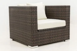 OUTFLEXX Sessel, braun marmoriert, Polyrattan, 90 x 85 x 70 cm, wasserfeste Kissenbox
