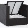OUTFLEXX Sessel, creme/weiß, schwarz, Polyrattan, inkl. Polster und Kissen, wasserfeste Kissenbox