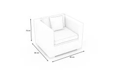 OUTFLEXX Sessel, creme/weiß, schwarz, Polyrattan, inkl. Polster und Kissen, wasserfeste Kissenbox