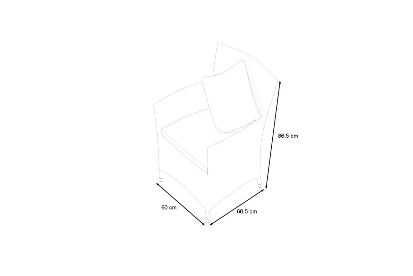 OUTFLEXX Sessel, desert-beige, Polyrattan/Aluminium, 60 x 60 x 86 cm, hohe Belastbarkeit, abnehmbare Bezüge, mit Reißverschluss, 2er Set