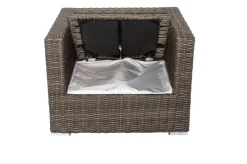 OUTFLEXX Sessel, grau, Polyrattan, 94 x 82 x 70 cm, wasserfeste Kissenbox