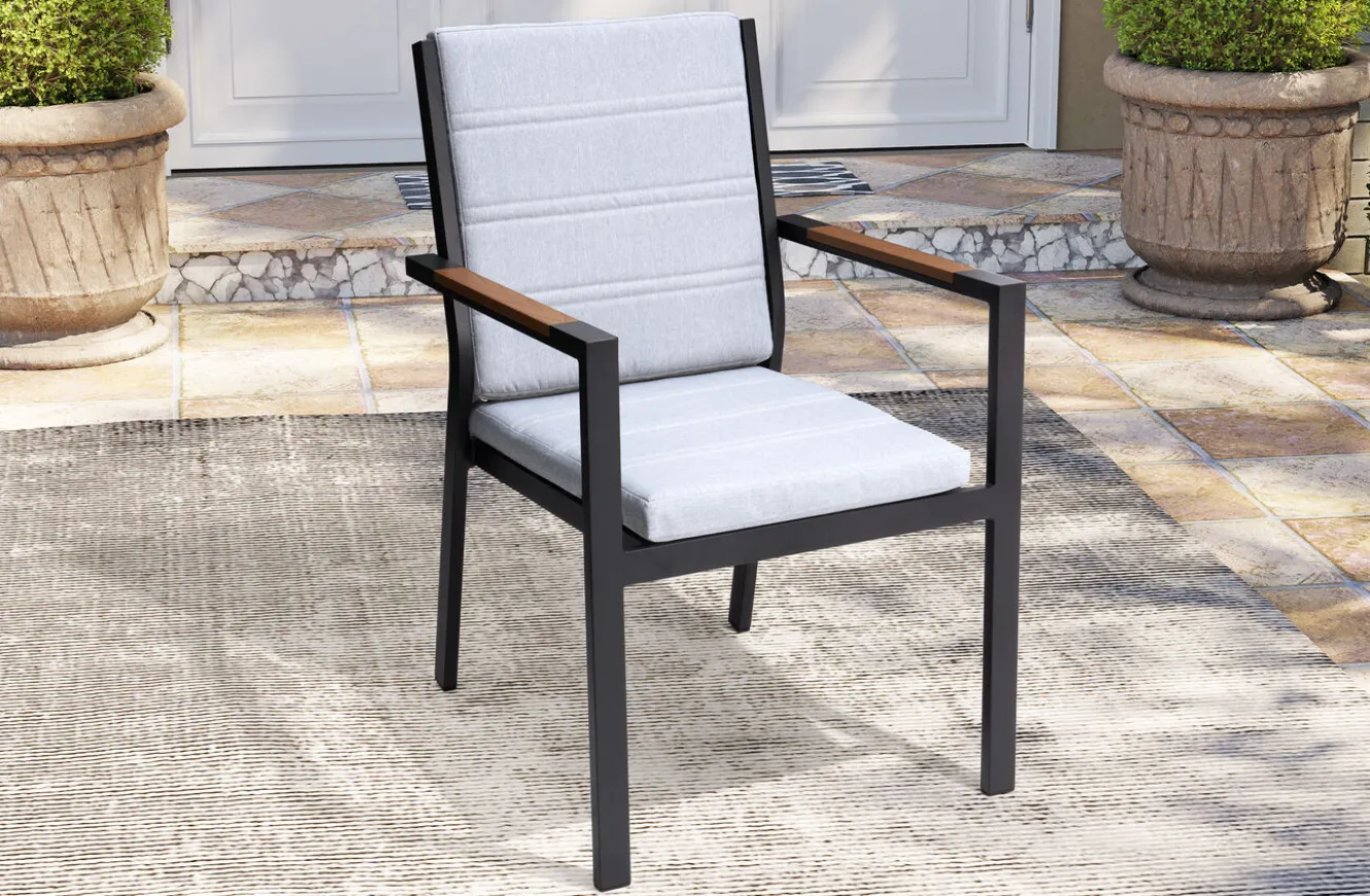 OUTFLEXX Sessel, hellgrau, Alu/Polyester, pulverbeschichtet, hohe Belastbarkeit