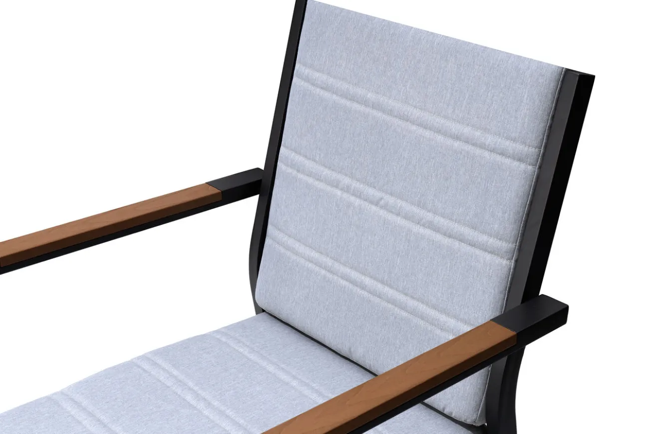 OUTFLEXX Sessel, hellgrau, Alu/Polyester, pulverbeschichtet, hohe Belastbarkeit