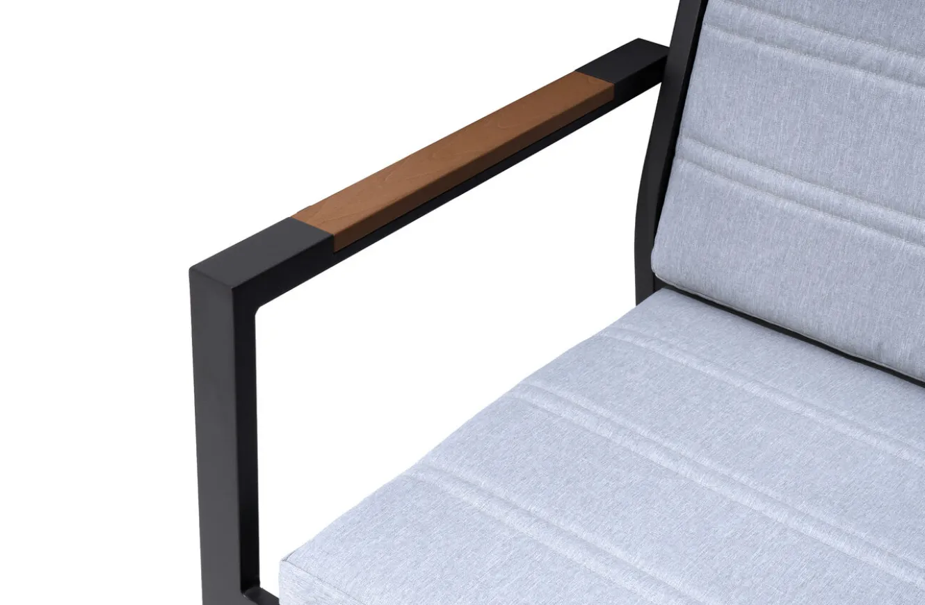 OUTFLEXX Sessel, hellgrau, Alu/Polyester, pulverbeschichtet, hohe Belastbarkeit