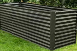 OUTFLEXX Set Hochbeet mit Erweiterungsmodul, anthrazit, Aluminium-Zink-Stahl, 180+80cm