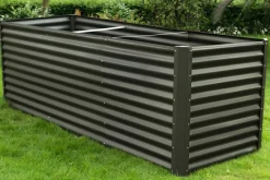 OUTFLEXX Set Hochbeet mit Erweiterungsmodul, anthrazit, Aluminium-Zink-Stahl, 120+80cm