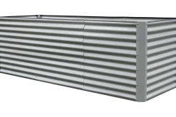 OUTFLEXX Set Hochbeet mit Erweiterungsmodul, silber, Aluminium-Zink-Stahl, 120+80cm