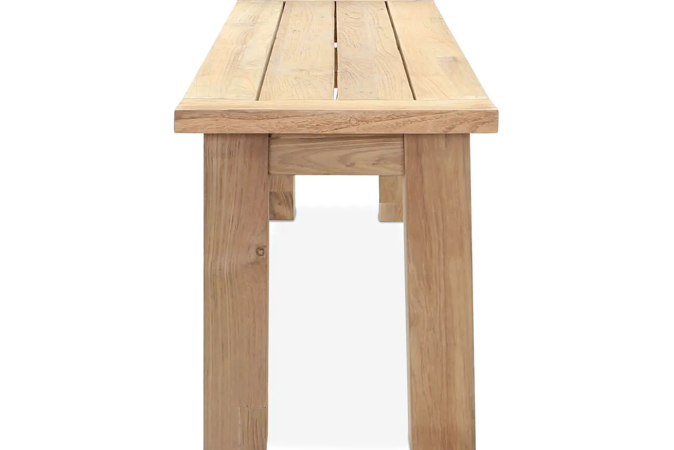 OUTFLEXX Sitzbank, natur, recyceltes SLVK-Teakholz, 170 x 40 x 45 cm