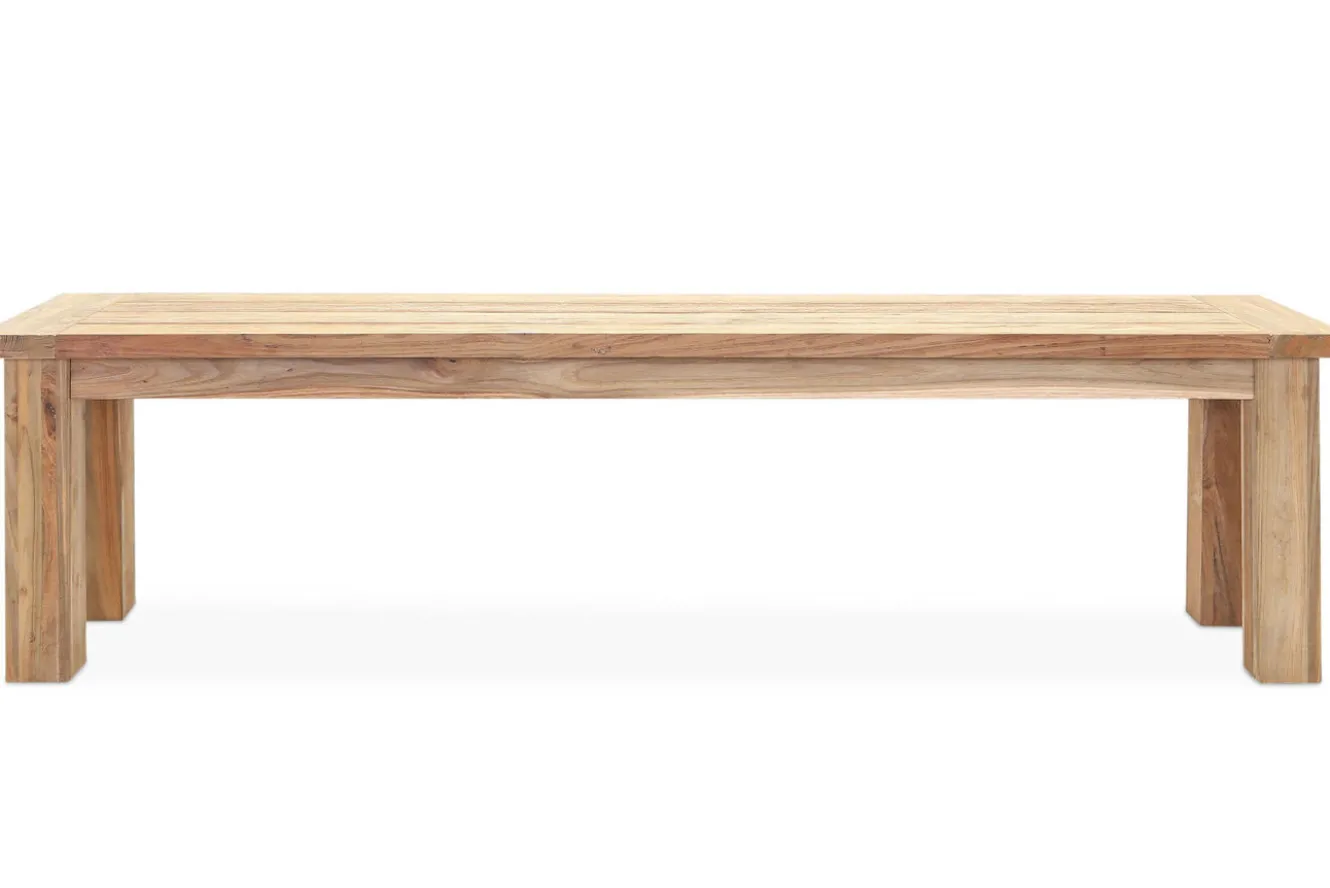 OUTFLEXX Sitzbank, natur, recyceltes SLVK-Teakholz, 170 x 40 x 45 cm