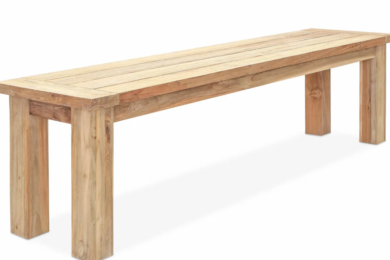 OUTFLEXX Sitzbank, natur, recyceltes SLVK-Teakholz, 170 x 40 x 45 cm