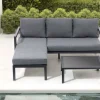 OUTFLEXX 3-Sitzer Sofa, anthrazit matt, Alu/Polyester, 167x75x66 cm, inklusive Hocker und Beistelltisch