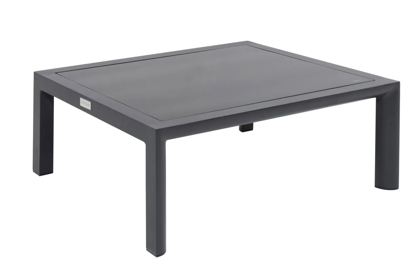 OUTFLEXX 3-Sitzer Sofa, anthrazit matt, Alu/Polyester, 167x75x66 cm, inklusive Hocker und Beistelltisch