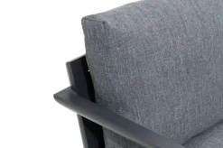 OUTFLEXX 3-Sitzer Sofa, anthrazit matt, Alu/Polyester, 167x75x66 cm, inklusive Hocker und Beistelltisch
