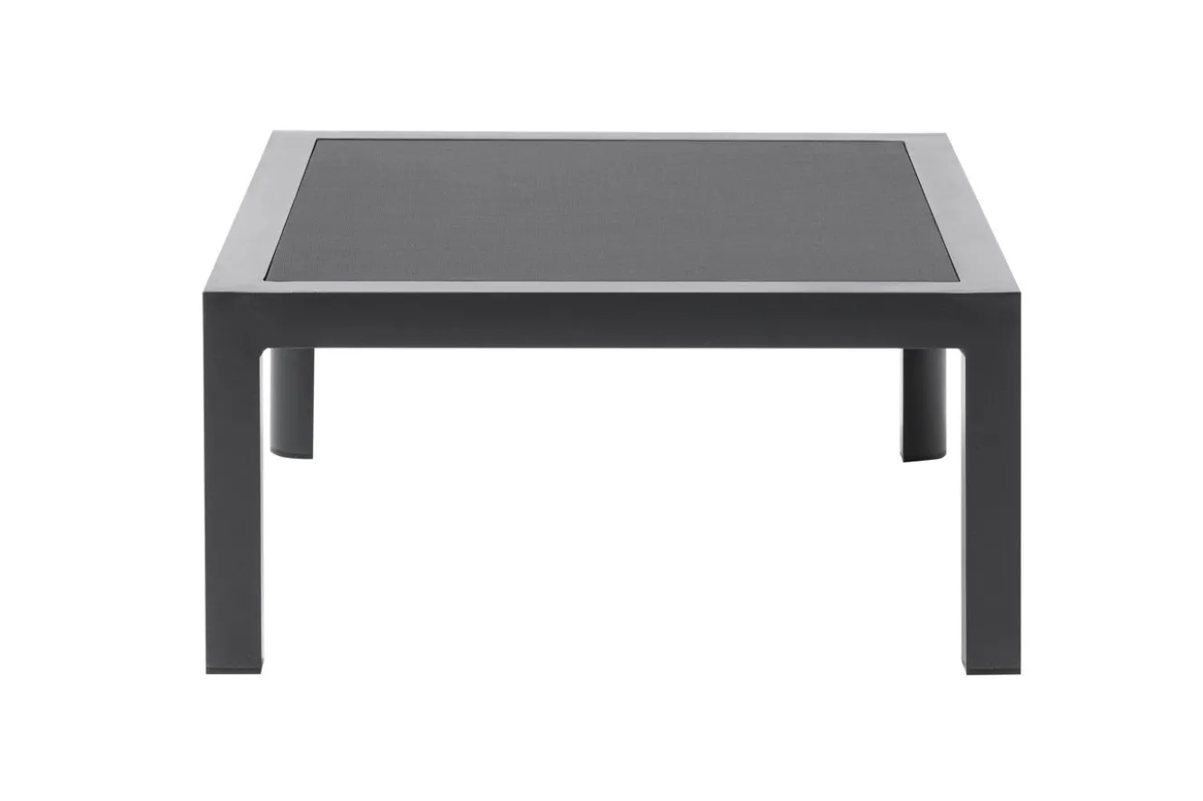 OUTFLEXX 3-Sitzer Sofa, anthrazit matt, Alu/Polyester, 167x75x66 cm, inklusive Hocker und Beistelltisch