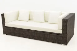 OUTFLEXX 3-Sitzer Sofa, braun marmoriert, Polyrattan, 210 x 85 x 70 cm, wasserfeste Kissenbox
