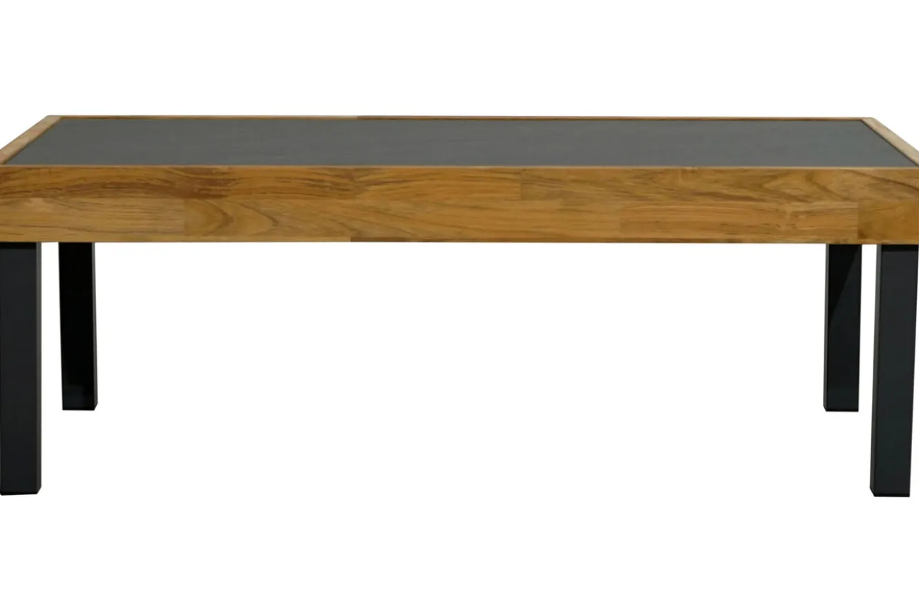 OUTFLEXX Skagen Couchtisch, Anthrazit, Teak/Aluminium, 125x65 cm, Pflegeleicht