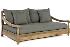 OUTFLEXX Sofa, natur, recyceltes Teak, 190x112x82cm 2 Sitzer, inkl. Kissen, mit Armlehnen, FSC®-zertifiziertes Produkt