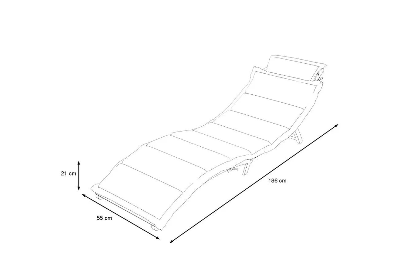 OUTFLEXX Sonnenliege, Akazie/Polyester, 186 x 55 x 21 cm, inkl. Auflage, FSC®-zertifiziertes Produkt