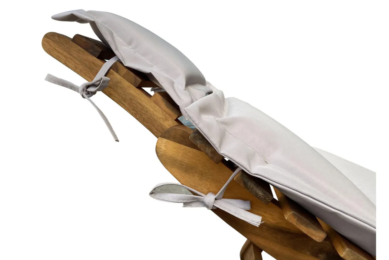 OUTFLEXX Sonnenliege, Akazie/Polyester, 186 x 55 x 21 cm, inkl. Auflage, FSC®-zertifiziertes Produkt