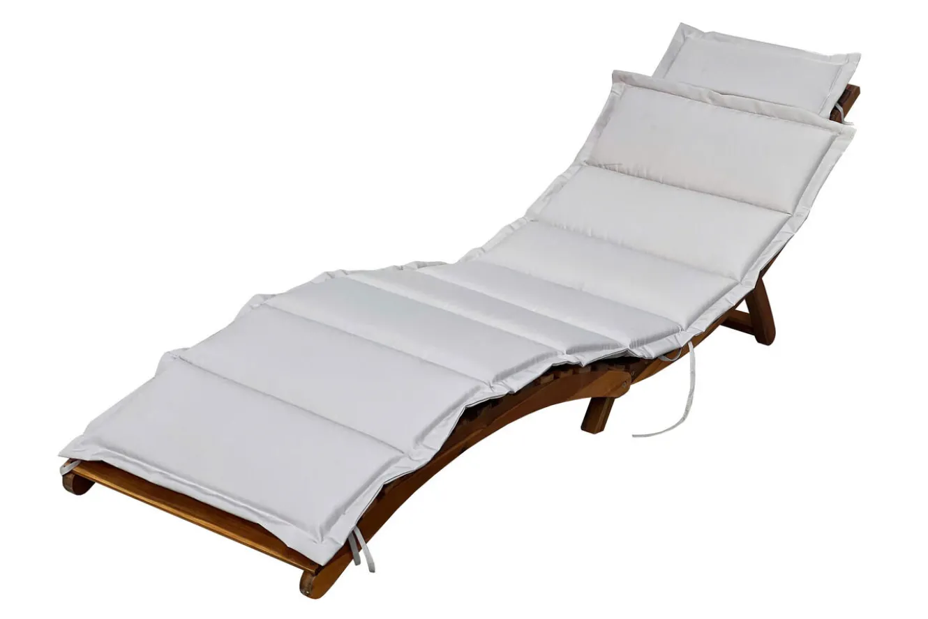 OUTFLEXX Sonnenliege, Akazie/Polyester, 186 x 55 x 21 cm, inkl. Auflage, FSC®-zertifiziertes Produkt