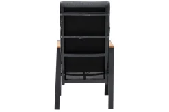OUTFLEXX Stapelsessel, anthrazit matt, Alu/Polyester, 71,5x59x106 cm, Teak Armlehnen, inkl. Polster
