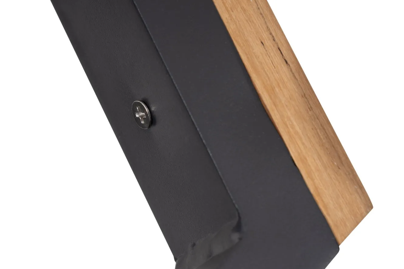 OUTFLEXX Stapelsessel, anthrazit matt, Alu/Polyester, 71,5x59x106 cm, Teak Armlehnen, inkl. Polster
