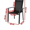 OUTFLEXX Stapelsessel, anthrazit matt/schwarz, Alu/Textilene, 60x69x93,5cm