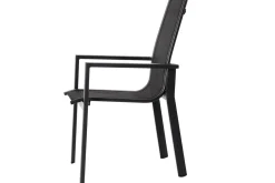 OUTFLEXX Stapelsessel, anthrazit matt/schwarz, Alu/Textilene, 60x69x93,5cm