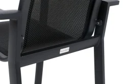 OUTFLEXX Stapelsessel, anthrazit matt/schwarz, Alu/Textilene, 60x69x93,5cm