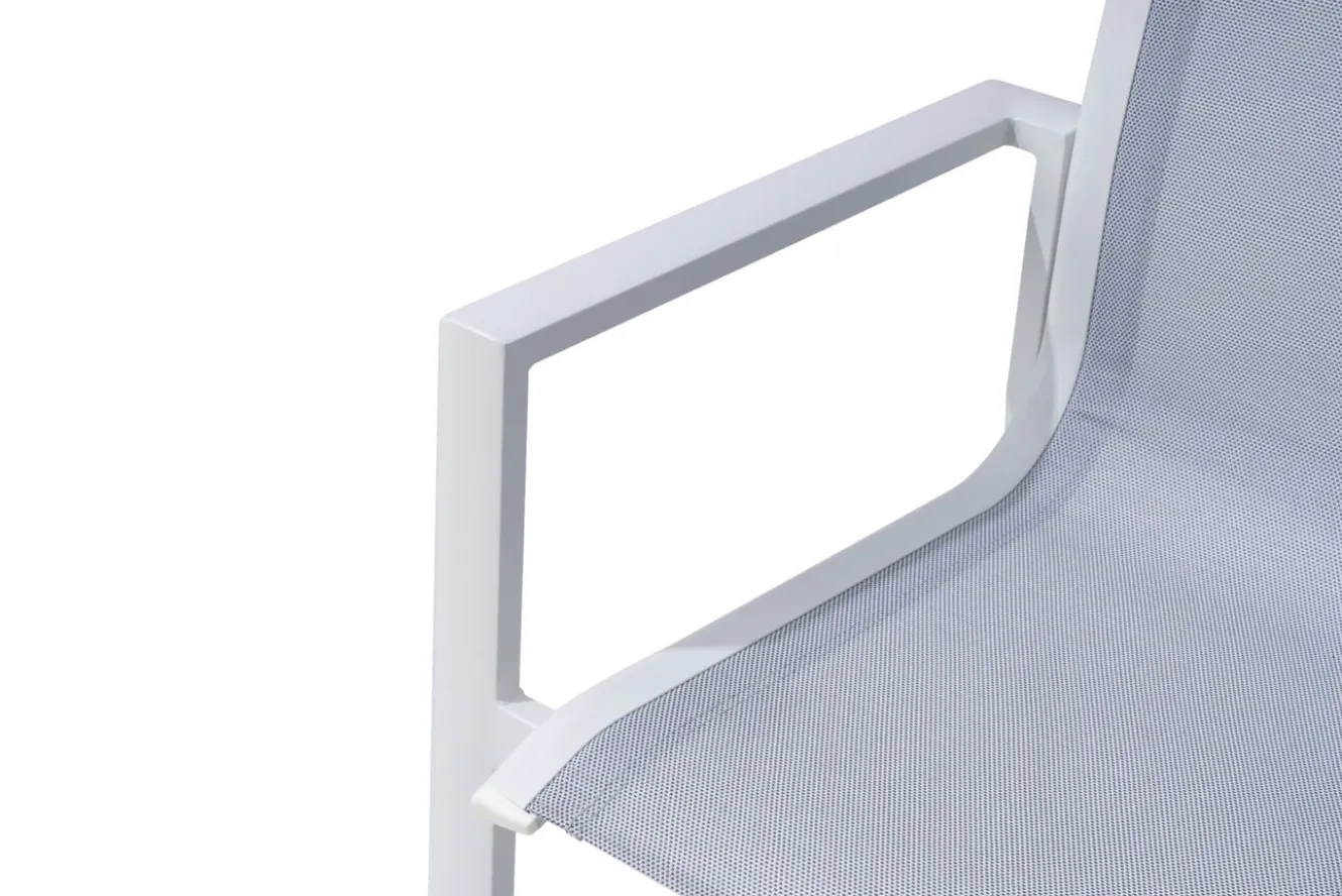 OUTFLEXX Stapelsessel, creme/weiß, Alu/Textilene, stapelbar, pulverbeschichtet, robuste Konstruktion