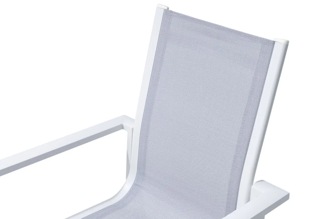 OUTFLEXX Stapelsessel, creme/weiß, Alu/Textilene, stapelbar, pulverbeschichtet, robuste Konstruktion