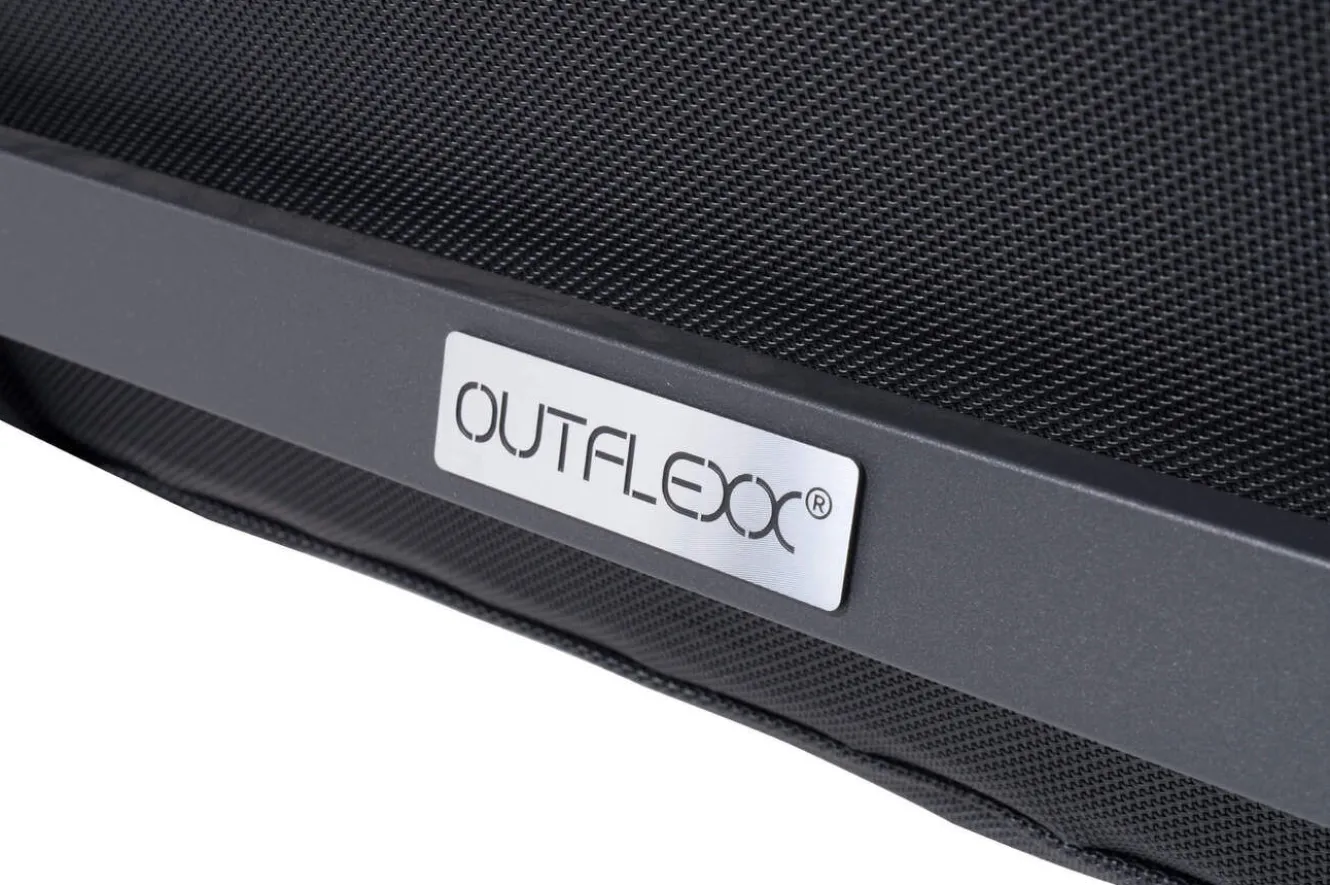 OUTFLEXX Stapelstuhl, schwarz, Alu/Textilene, pulverbeschichtet, pflegeleicht, witterungsbeständig