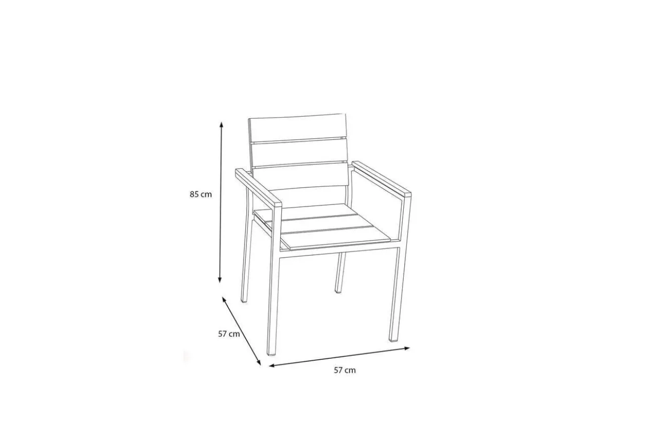 OUTFLEXX Stapelstuhl, Teakholz/Edelstahl, 57x57x85cm, FSC®-zertifiziertes Produkt