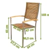 OUTFLEXX Stuhl aus Edelstahl/Teakholz mit hoher Rückenlehne und Armlehnen, stapelbar, FSC®-zertifiziertes Produkt