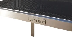 OUTFLEXX Stuhl, schwarz, Edelstahl/Textilene, padded, Armlehnen aus Teakholz, 62x56,5x86cm