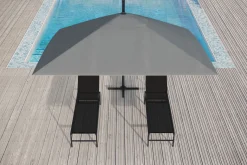 OUTFLEXX Sydney Ampelschirm, anthrazit/grau, Alu/Polyester, 350 x 350 cm, inkl. Plattenständer