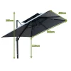 OUTFLEXX Sydney Ampelschirm, anthrazit, Aluminium/Polyester, 400 x 300 cm